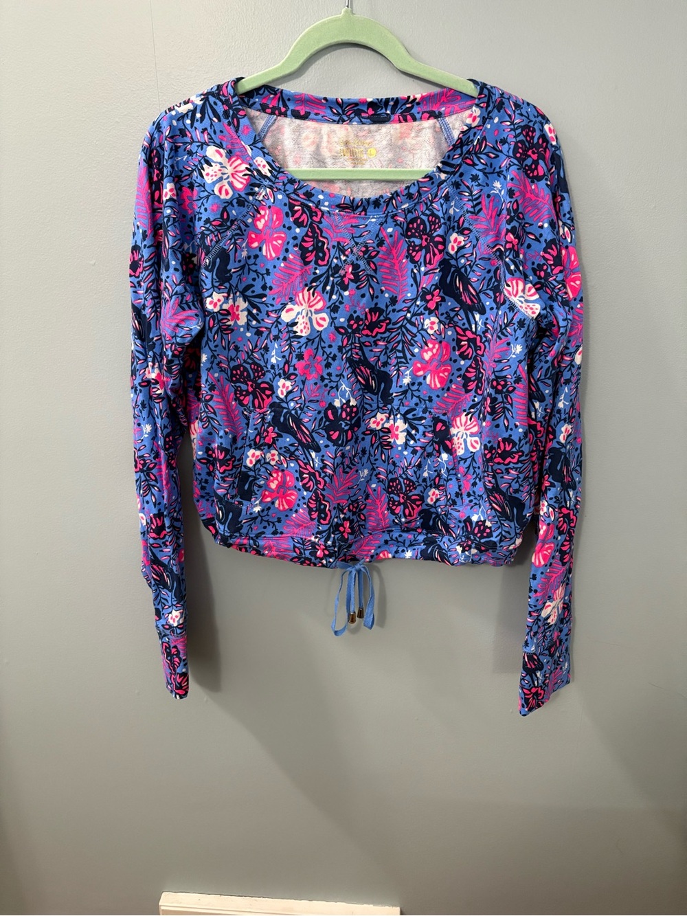 Lilly Pulitzer Luxetic Drawstring Top in Blue and Pink